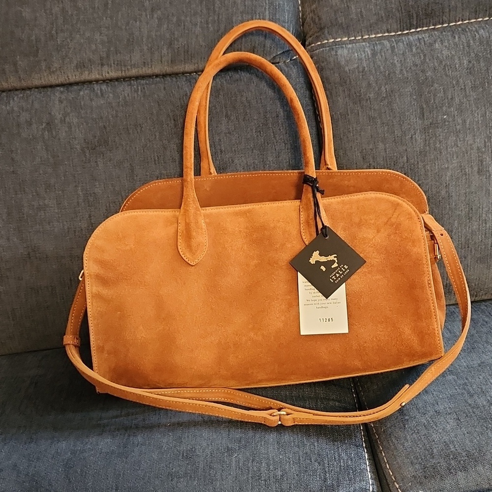 Claudia Firenze Tan Italian Suede  Handbag/crossbody/shoulder Bag